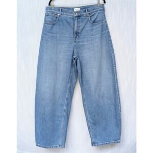 Everlane Blue The Way-High Curve Barrel Wide Leg Jeans, size 32L